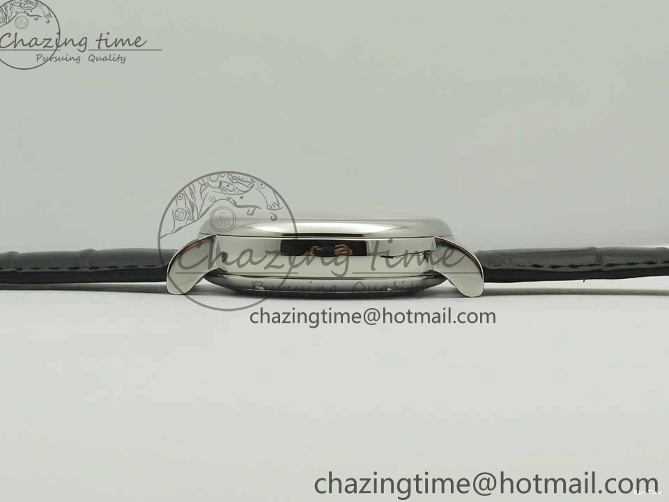 MIROTIME 0327 Snug Portofino IW391022 SS ZK 1:1 Best Edition White Dial Gold Markers On Black Leather Strap A 7130